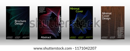 Minimum coverage of a vector. A set of modern abstract backgrounds with abstract gradient linear waves. Fashionable style.  Suitable for creating a fashionable abstract cover, banner, poster.