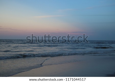 Perspective photography of beach at sunset or sunrise.