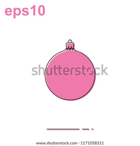 Simple Christmas tree ball thin line vector icon. New Year decoration.