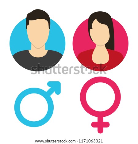 Vector male and female icon set.… Stock Photo 353131775 - Avopix.com