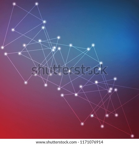 Geometric abstract background with connected line and dots. Structure molecule and communication. Scientific concept for your design. Medical, technology, science background. illustration