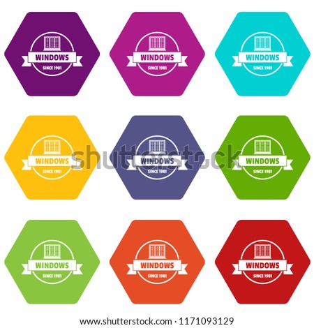 Construction decotrative icons 9 set coloful isolated on white for web