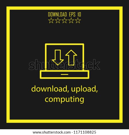 download, upload, computing  vector icon
