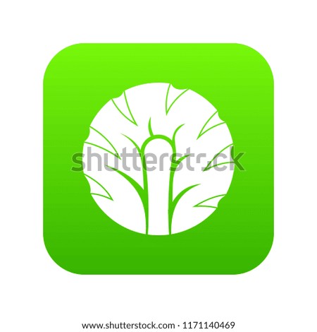 Fresh slice of broccoli icon digital green for any design isolated on white illustration