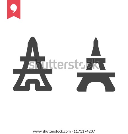 Eiffel tower vector icon, Paris landmark silhouette symbol