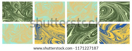 Liquid marble texture in color. Swirls and ripples of stone. Fluid art Ebru. Template for design covers, posters, business cards, presentation, invitation, flyers. Vector.