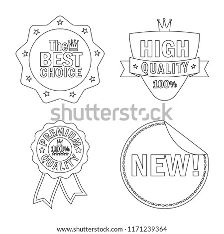 Vector design of emblem and badge symbol. Collection of emblem and sticker vector icon for stock.