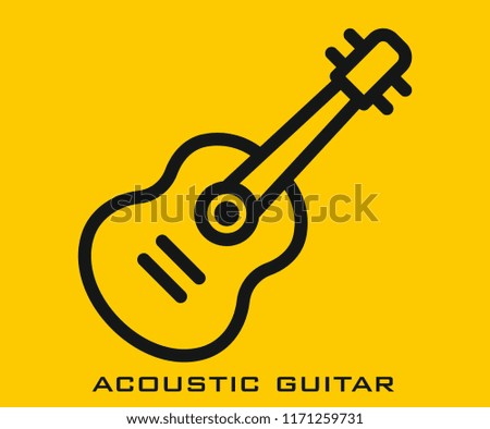 Acoustic guitar icon signs