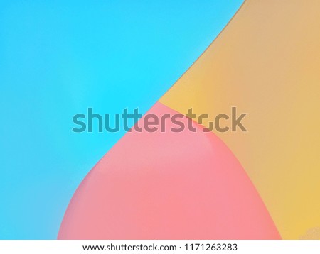 Abstract colorful paper background minimal concept with copy space. Flat lay modern design. Top view. blue, pink, orange