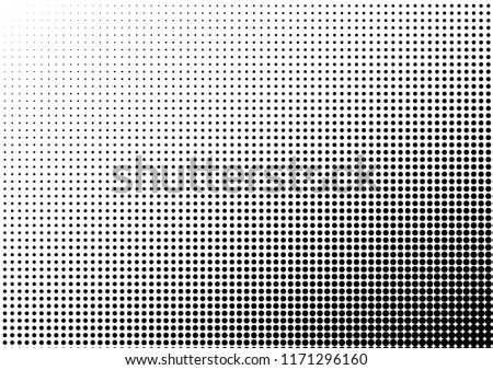 Halftone Dots Background. Fade Vintage Overlay. Black and White Pattern. Monochrome Backdrop. Vector illustration