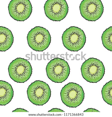 seamless pattern of kiwi