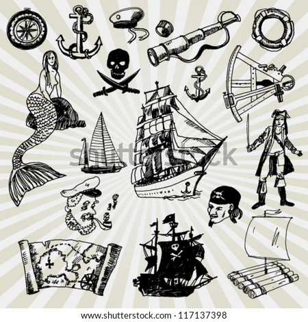 Some Illustration on Adventures Theme Hand Drawn