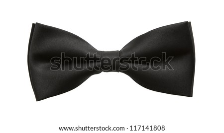 Black bow tie isolated on white background Royalty-Free Stock Photo #117141808