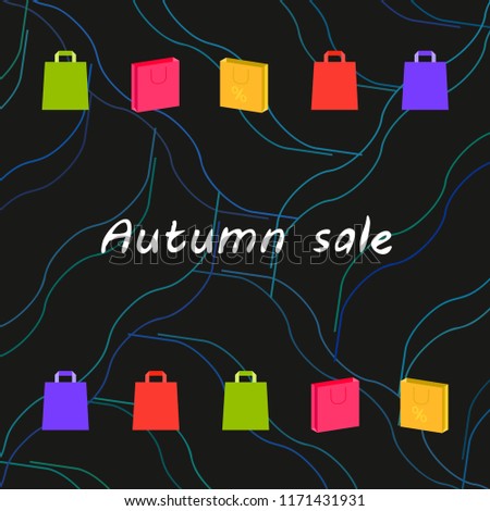 autumn sale paper package vector background