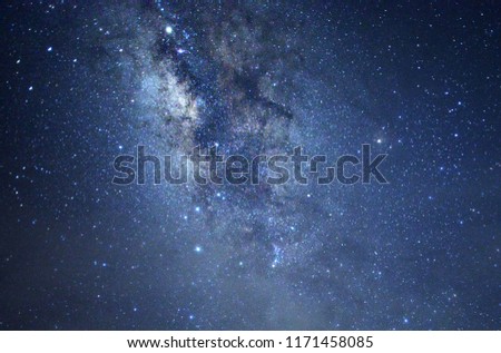 Milkyway galaxy and space dusts. soft focus and noise due to long expose and high iso.