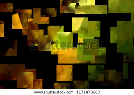 Abstract photography with cubist effects,art  digital, abstract, mosaic effects, black background,  Royalty-Free Stock Photo #1171478689
