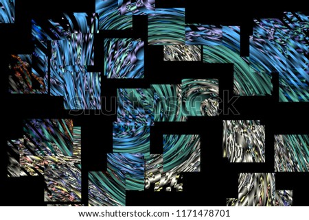 Abstract photography with cubist effects,art  digital, abstract, mosaic effects, black background,  Royalty-Free Stock Photo #1171478701
