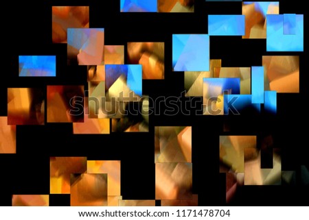Abstract photography with cubist effects,art  digital, abstract, mosaic effects, black background,  Royalty-Free Stock Photo #1171478704