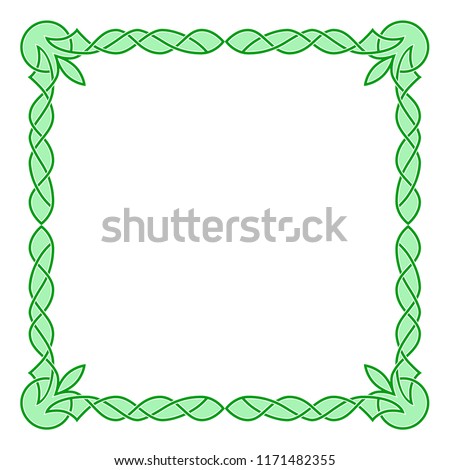 A square green Celtic frame.