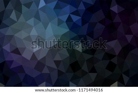 Dark BLUE vector low poly cover. Creative geometric illustration in Origami style with gradient. A completely new design for your leaflet.