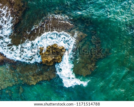 Aerial shot of Mil Palmeras seashore, Spain