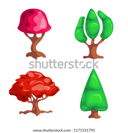 Vector illustration of tree and nature logo. Collection of tree and crown stock symbol for web.