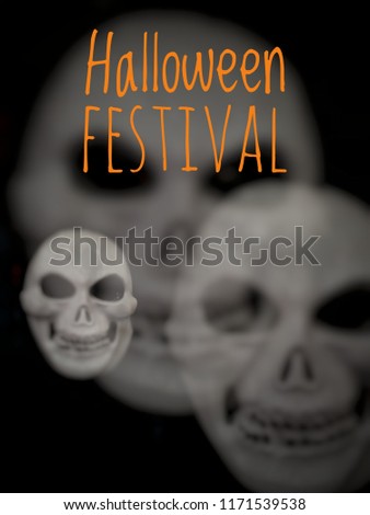 Ghost skull with text Halloween festival