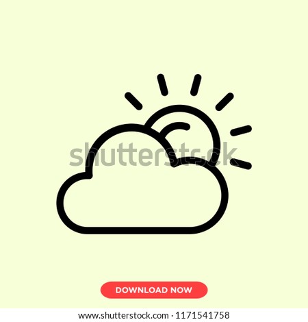 Sun cloud modern vector style. Sun cloud  icon concept. Sun cloud icon for web and app.