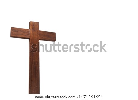 Christian cross isolated on white background with clipping path