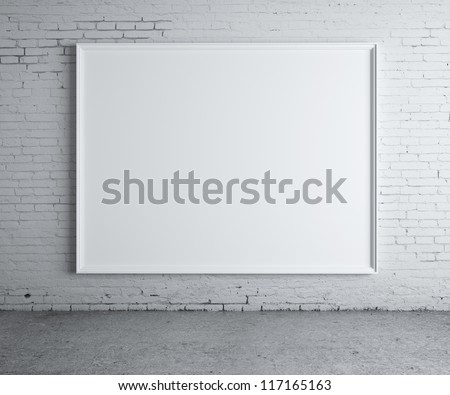 blank picture on a concrete wall closeup