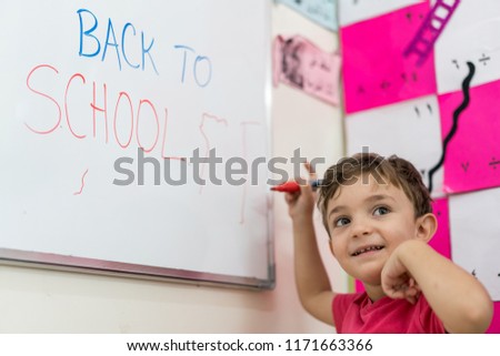 Little cute kid back to school
