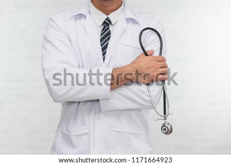 portrait of doctor on white background
