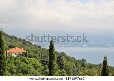 Crimean landscape. A view of the coastal strip in the area of Yalta.