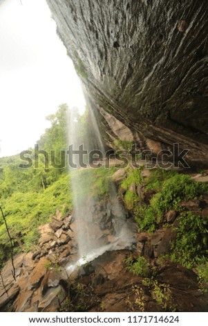 Long exposure of a backyard waterfall.Pha(cliff) luang (big) waterfall. Waterfall in asia  Thailand.
