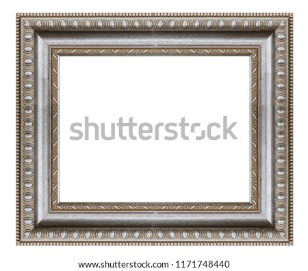 Silver square frame on a white background, isolated