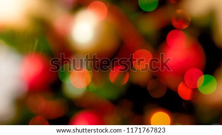 Abstract photo of colorful light bokehs and circles. Perfect for Christmas backgorund