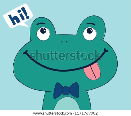 cute cartoon vector frog illustration