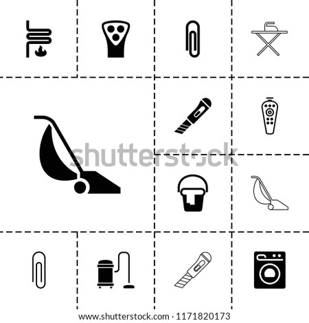 Appliance icon. collection of 13 appliance filled and outline icons such as paper clip, washing machine, heating system. editable appliance icons for web and mobile.