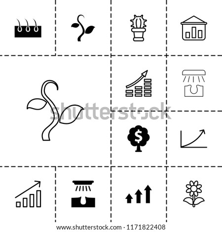 Grow icon. collection of 13 grow filled and outline icons such as hair removal, graph, money tree, money growth, graph on board. editable grow icons for web and mobile.