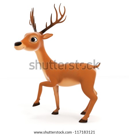 3d rendered illustration of a cute reindeer