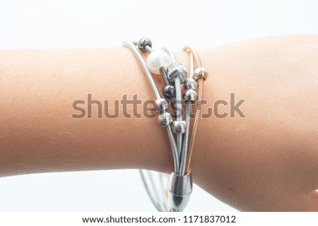 bracelet on a woman's arm
