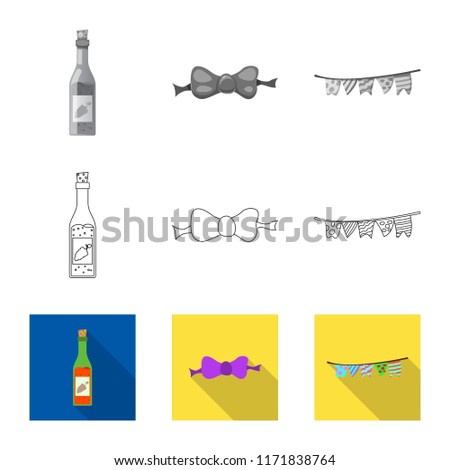 Isolated object of party and birthday logo. Collection of party and celebration stock vector illustration.
