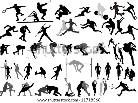 Big Sport collection vector Silhouettes