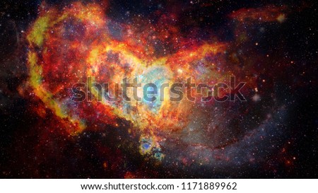 Nebula and spiral galaxies in space. Abstract nature. Elements of this image furnished by NASA.