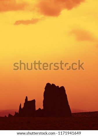 Rock Formation and Rainstorm in the Desert of Colorado
