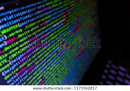 Desktop source code and technology background, Developer or programer with coding and programming, Wallpaper by Computer language and source code, Computer virus and Malware attack.