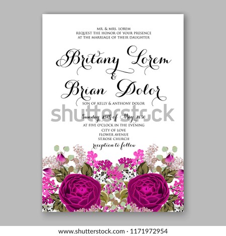 Rose Floral background for wedding invitation, baby shower invitation, christmas party invitation, bridal shower invitation, greeting card, floral clip art vector illustration
