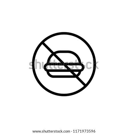 prohibition of fast food icon. Element of prohibition sign for mobile concept and web apps icon. Thin line icon for website design and development, app development. Premium icon