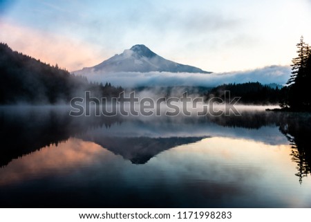 Mt Hood Reflected in Lake Trillium