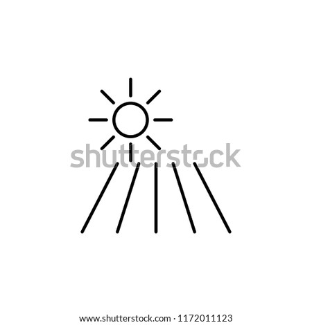 Field under sun outline icon. Element of ecology icon for mobile concept and web apps. Thin line Field under sun can be used for web and mobile